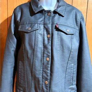 Levi's Black Leather Jacket for Women